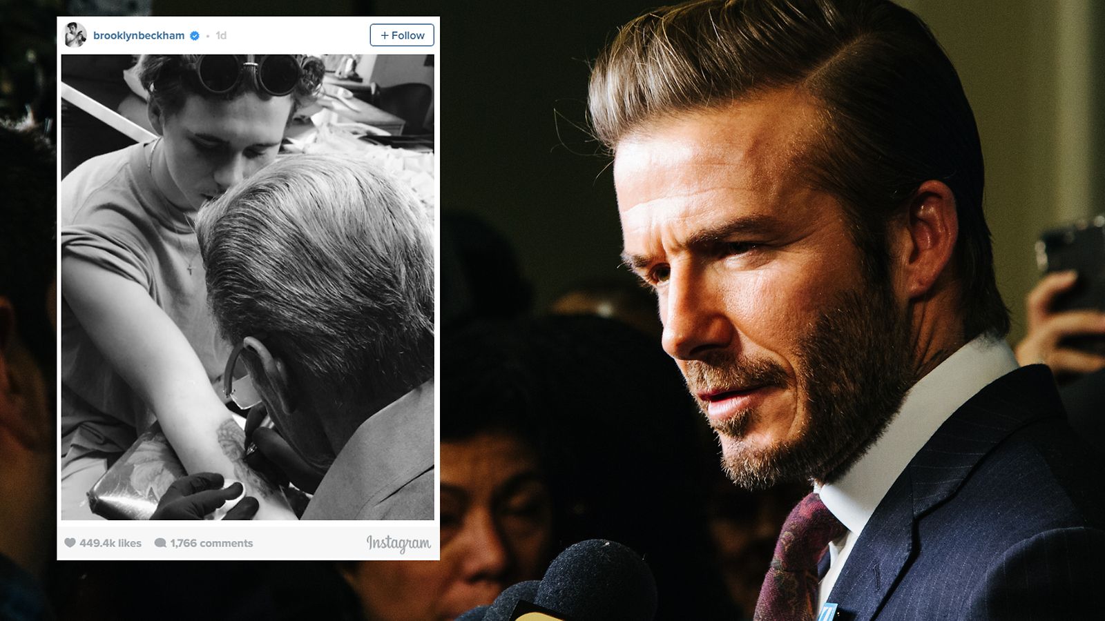 David Beckham Brooklyn tatuointi maaliskuu 2017