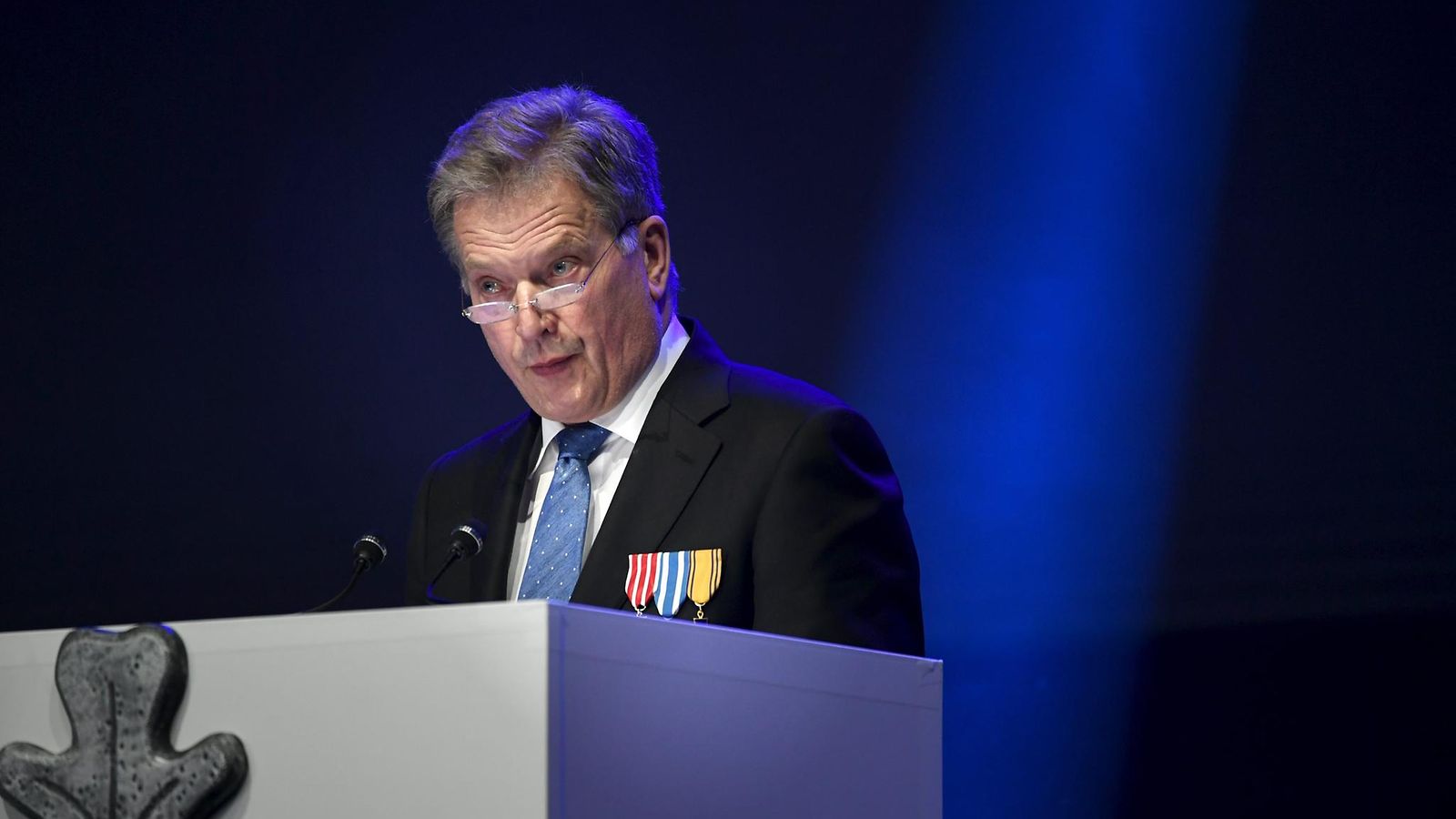 Presidentti Sauli niinistö veteraanijuhlassa