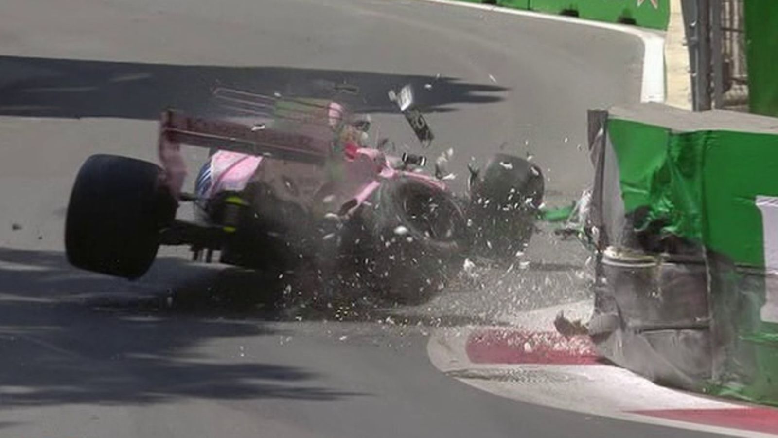 Sergio Perez, 2017, Baku, kolari