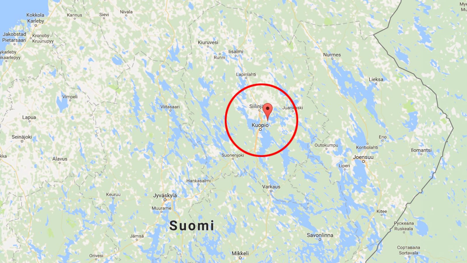 Kuopio, kuvakaappaus Google Mapsista