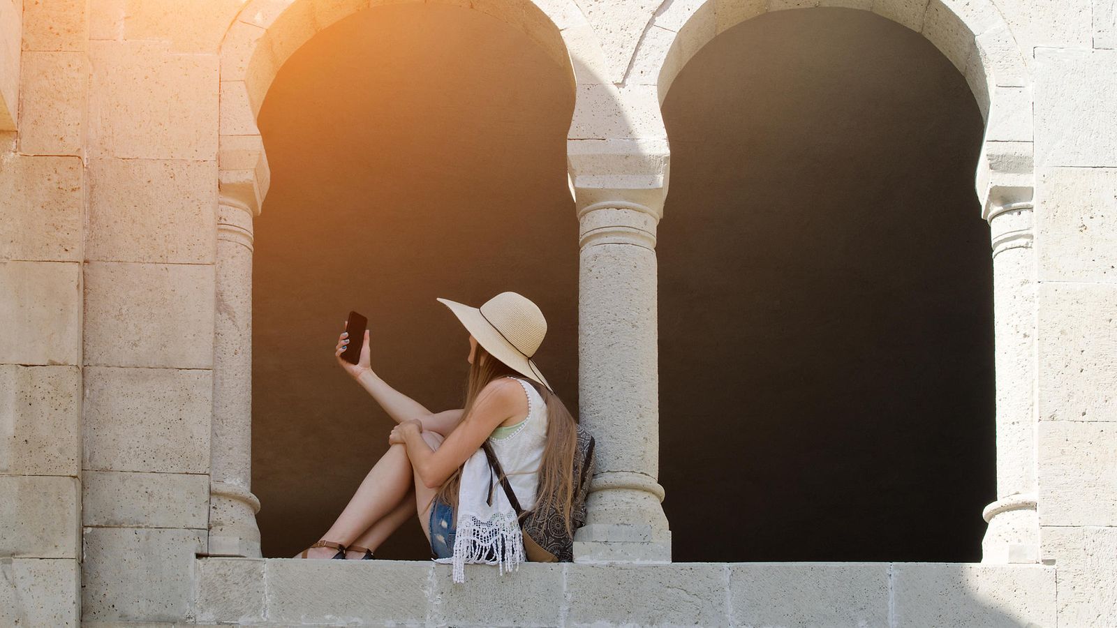 nainen selfie loma