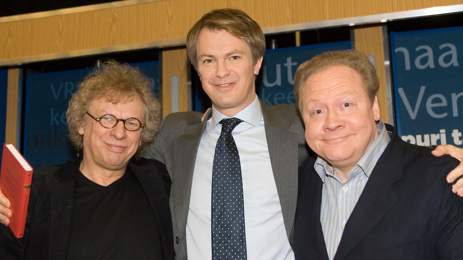 Tommy Tabermann, Peter Nyman ja Jari Tervo Uutisvuoto-studiossa vuonna 2007