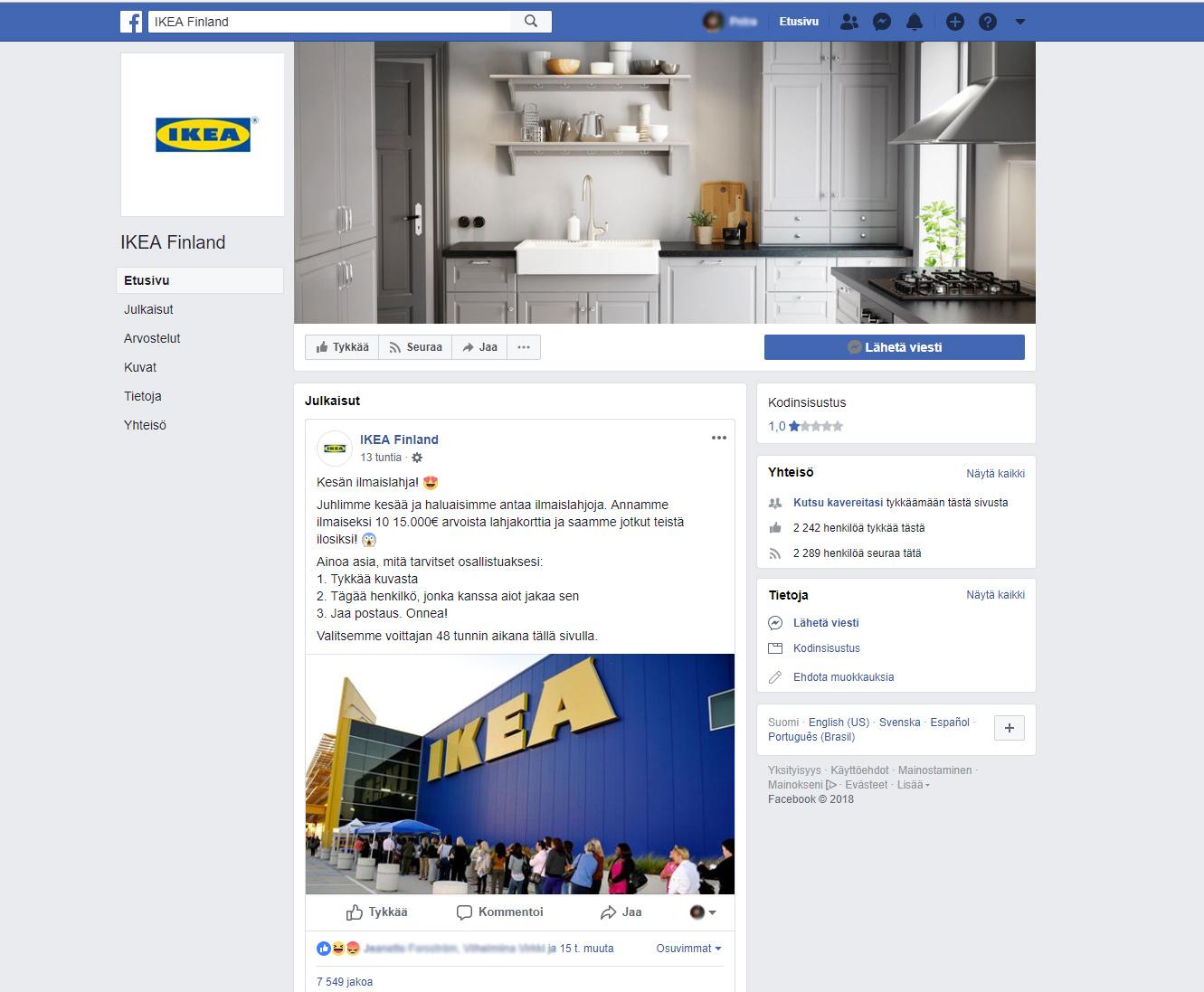 ikea finland huijaus