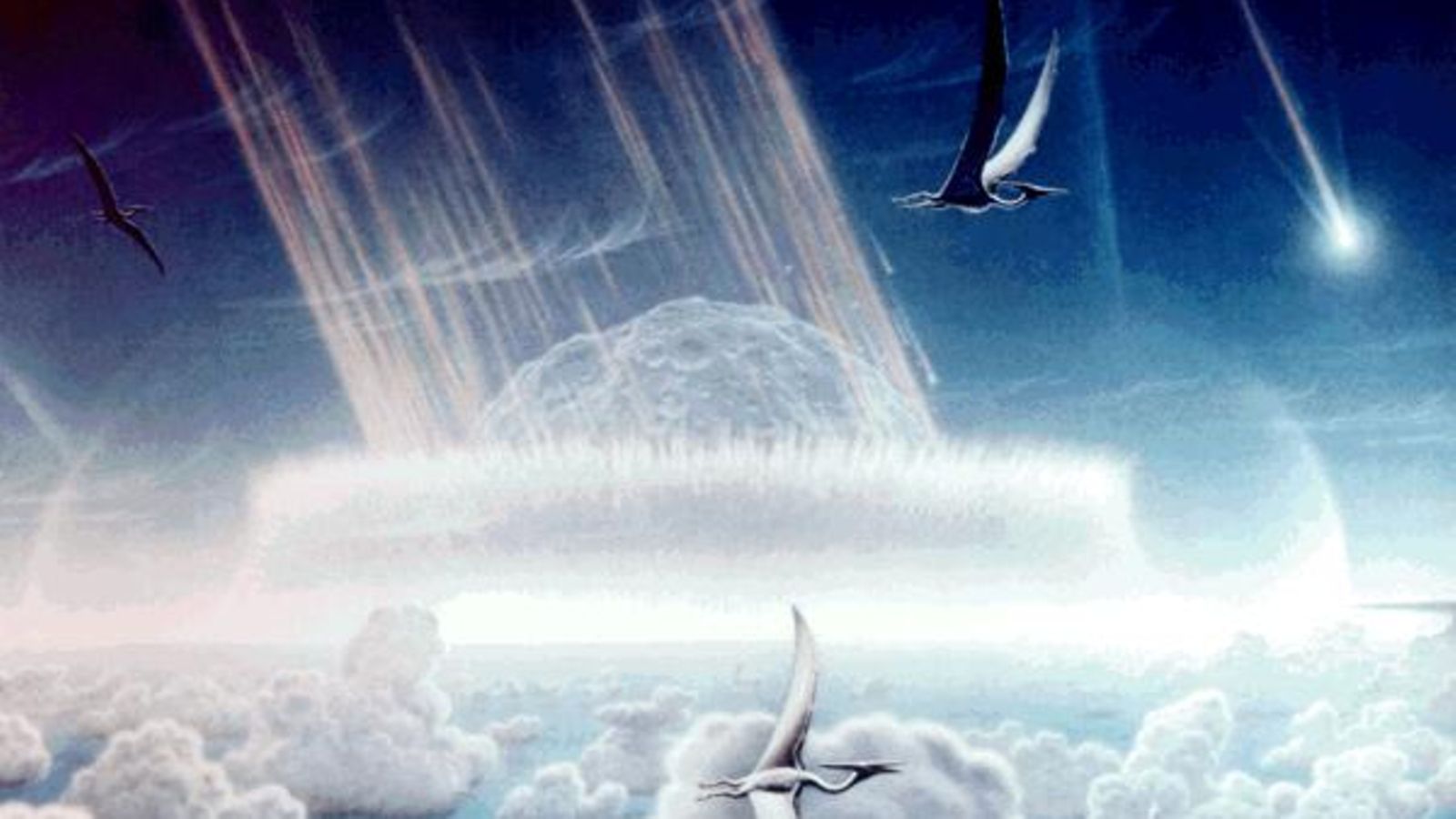 Chicxulub, asteroidin törmäys, taiteilijan näkemys