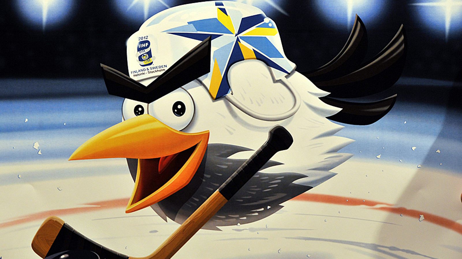 HockeyBird on MM-kotikisojen maskotti.