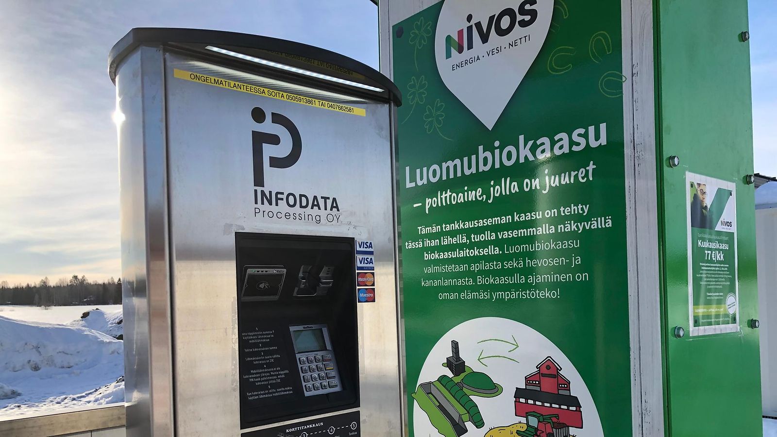 Biokaasu, tankkausasema, Hyvinkää, luomutila