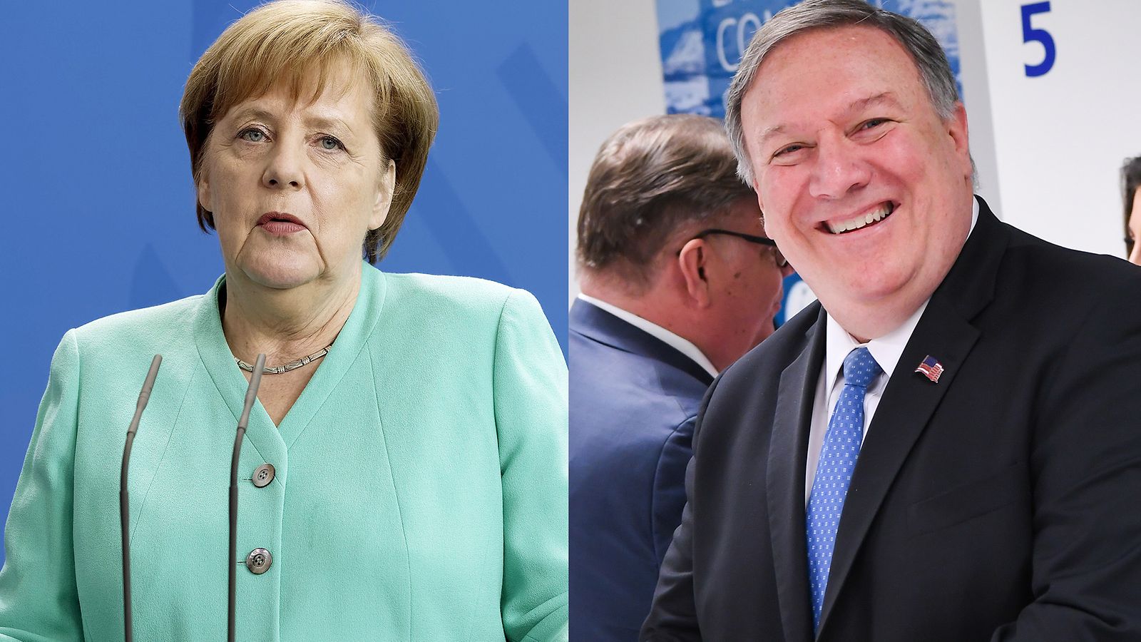 Angela Merkel ja Mike Pompeo