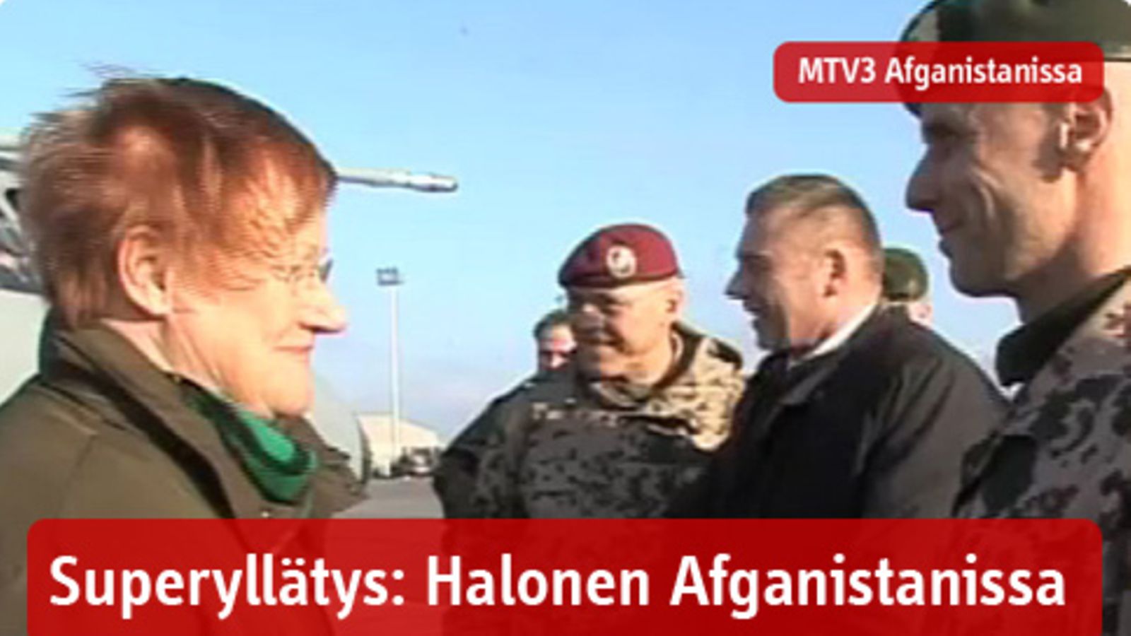 Presidentti Tarja Halonen tapasi suomalaisjoukkoja Afganistanissa.