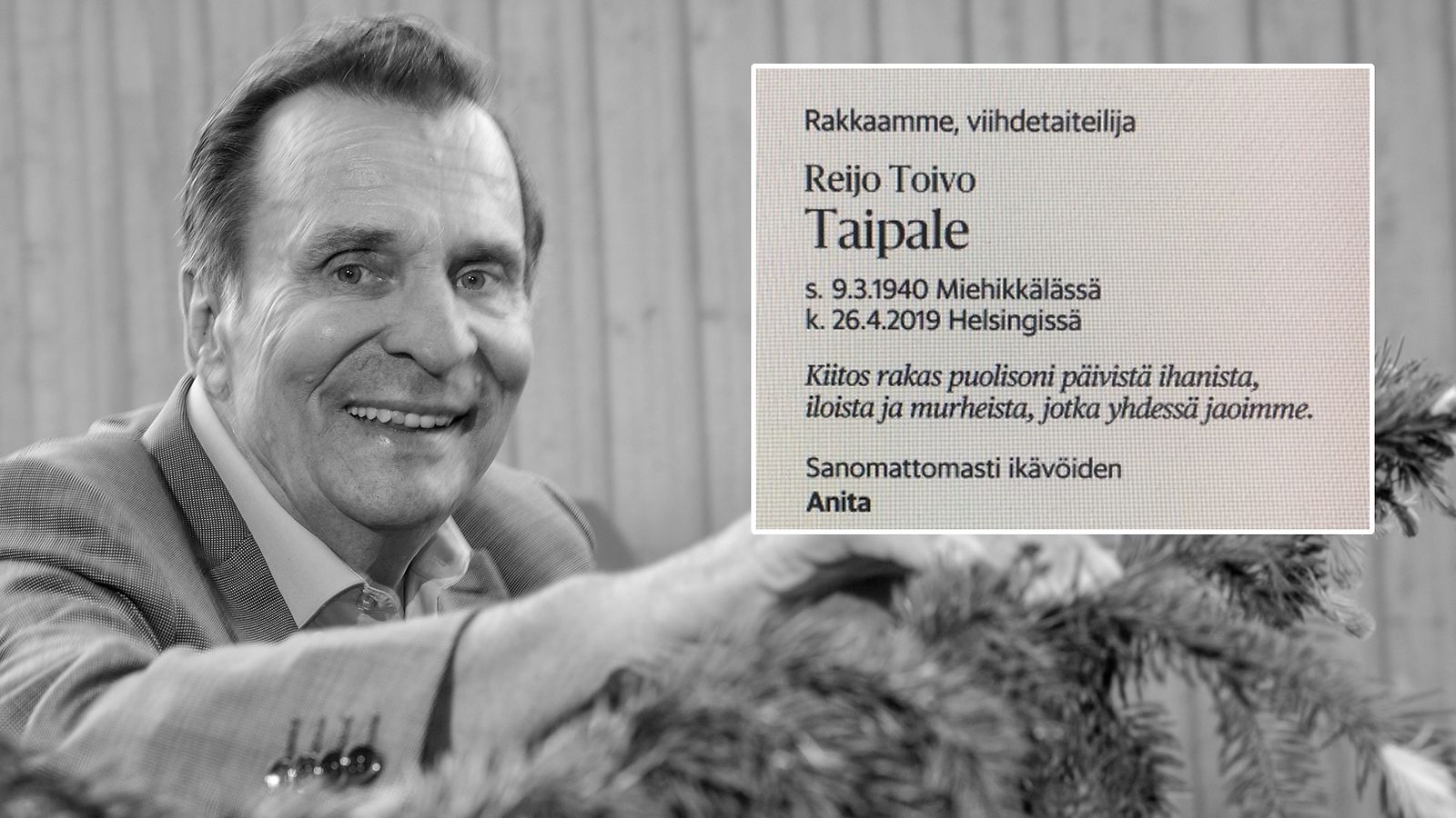 Reijo Taipale kuolinilmoitus 9.6.2019