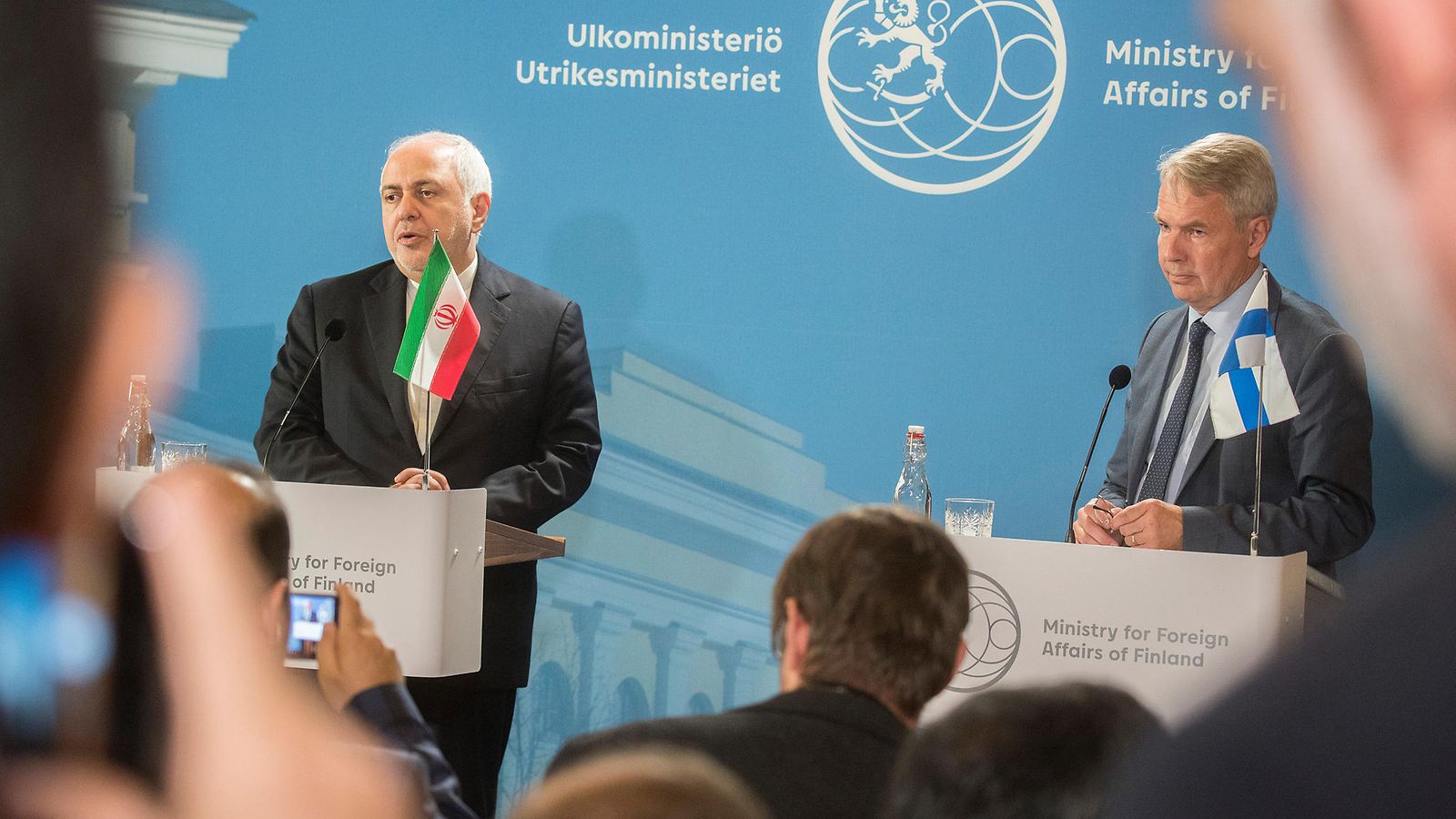 AOP Mohammed Zarif, Iran ulkoministeri, Pekka Haavisto (1)