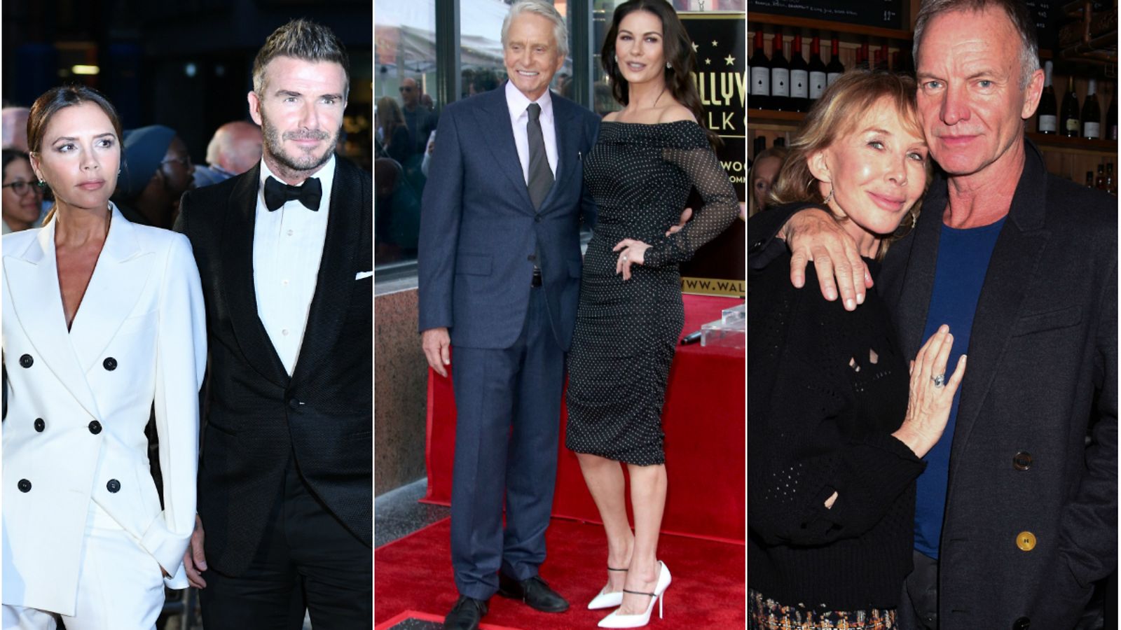 David ja Victoria Beckham, Sting, Trudie Styler, Catherine Zeta-Jones, Michael Douglas