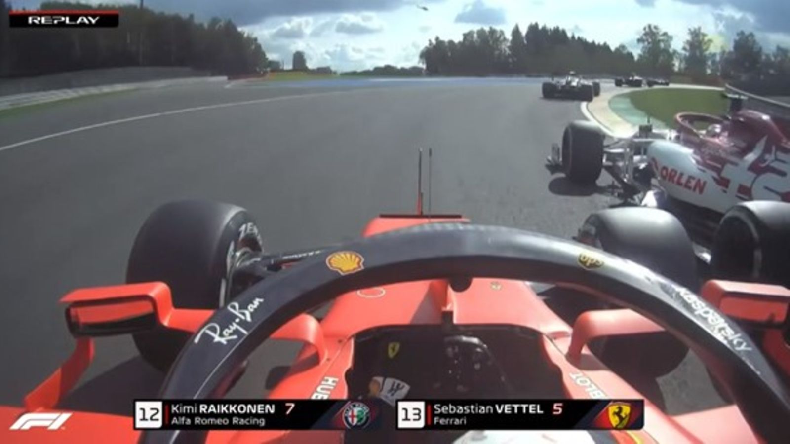 Kimi Räikkönen, Sebastian Vettel, 2020, Belgia, ohitus