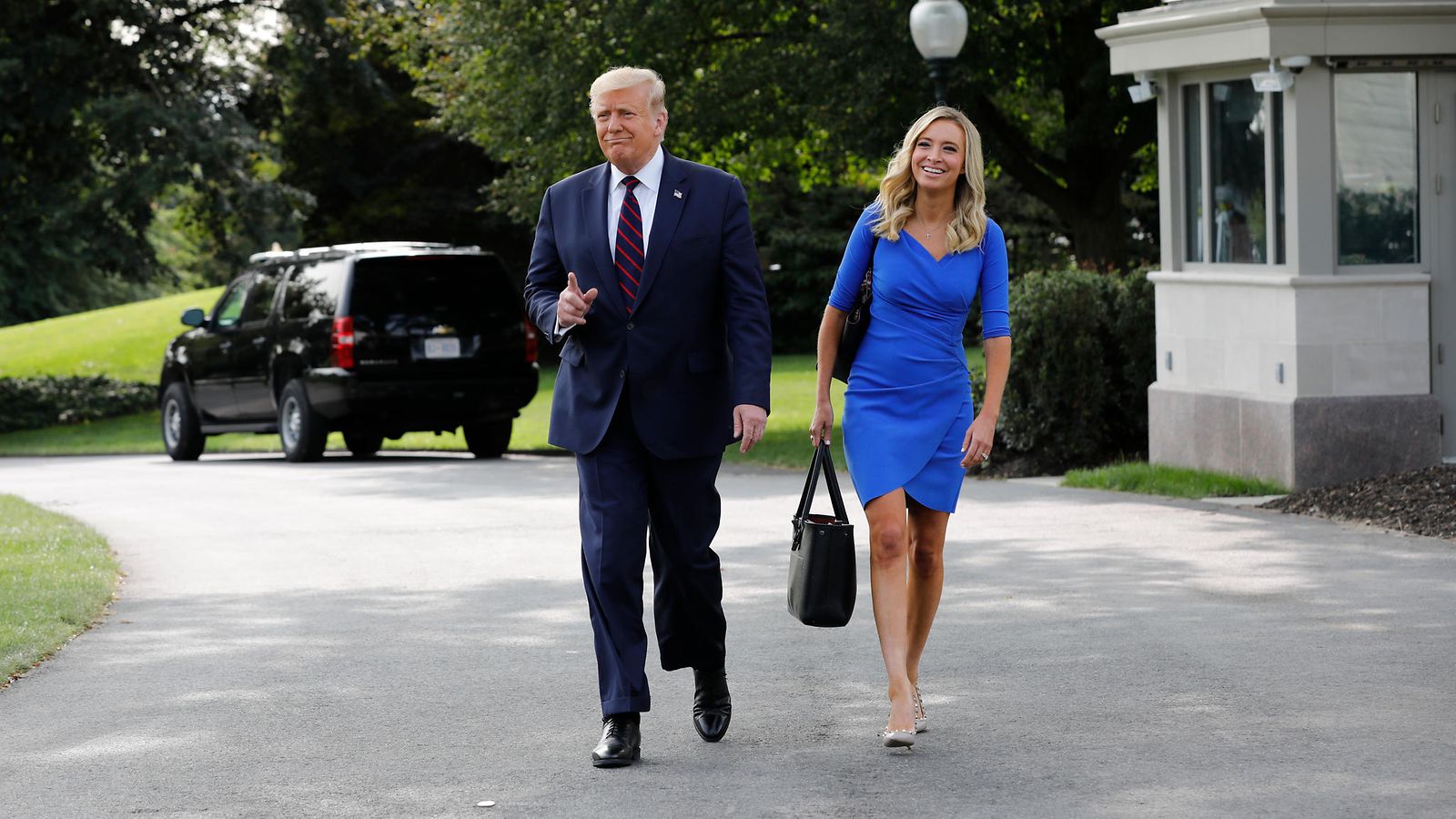 Donald Trump ja Kayleigh McEnany 15.9.2020 Valkoinen talo Washington