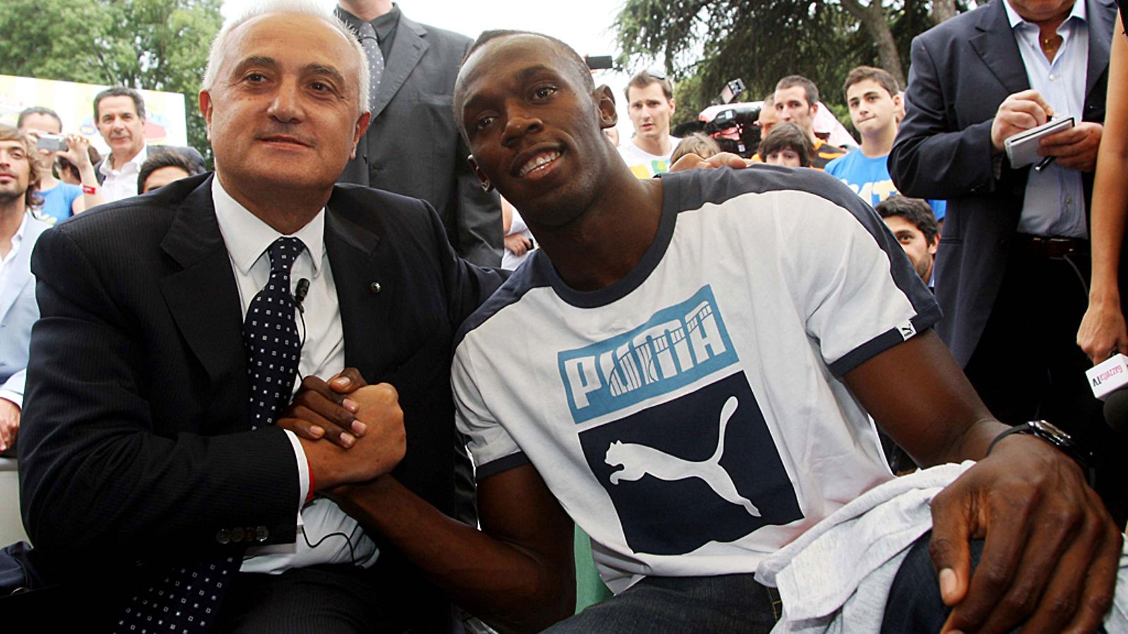 Pietro Mennea ja Usain Bolt tapasivat Roomassa 2011.