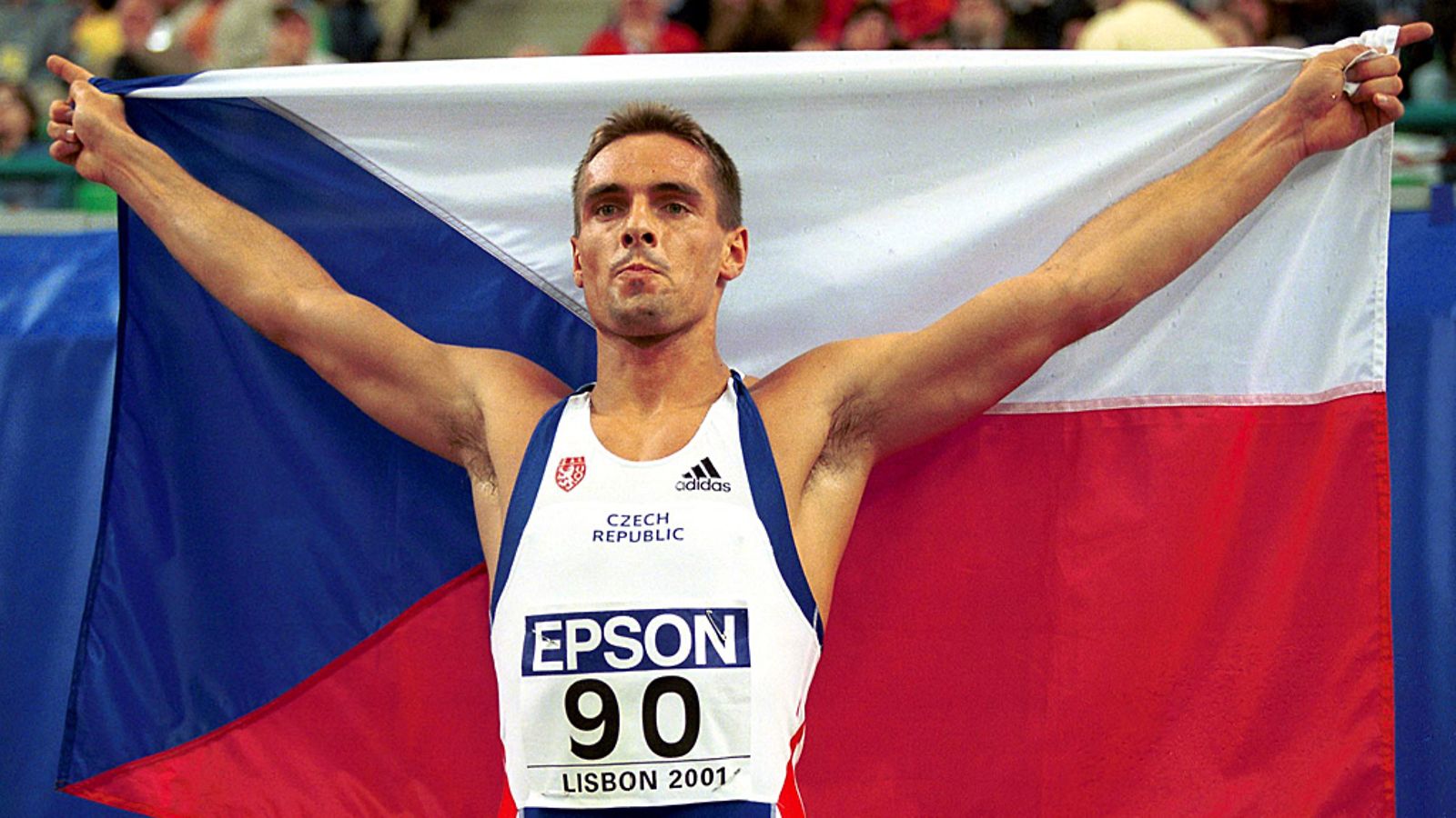 Roman Sebrle ME:nsä jälkeen 2001.