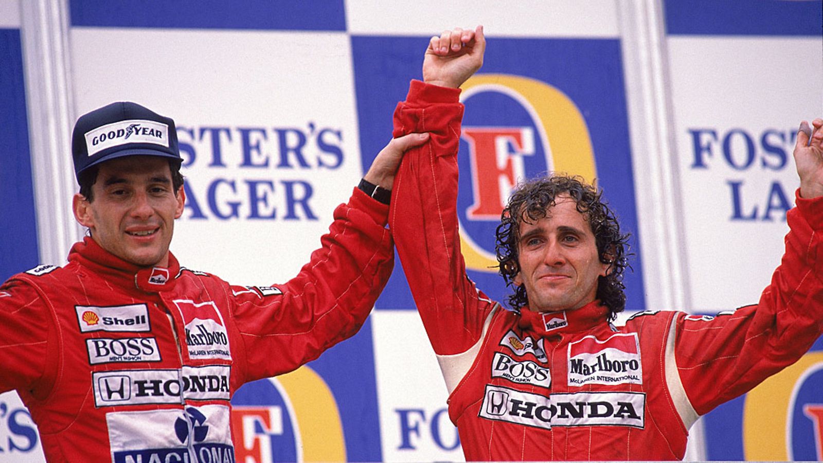 Ayrton Senna ja Alain Prost Australian Adelaidessa 1988