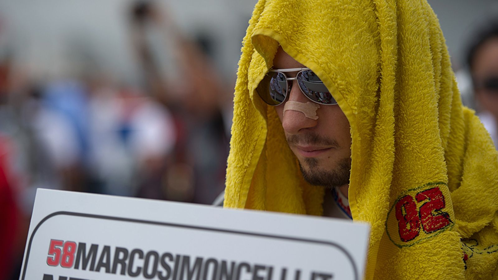 Marco Simoncelli ennen Malesian kohtalokasta starttia.