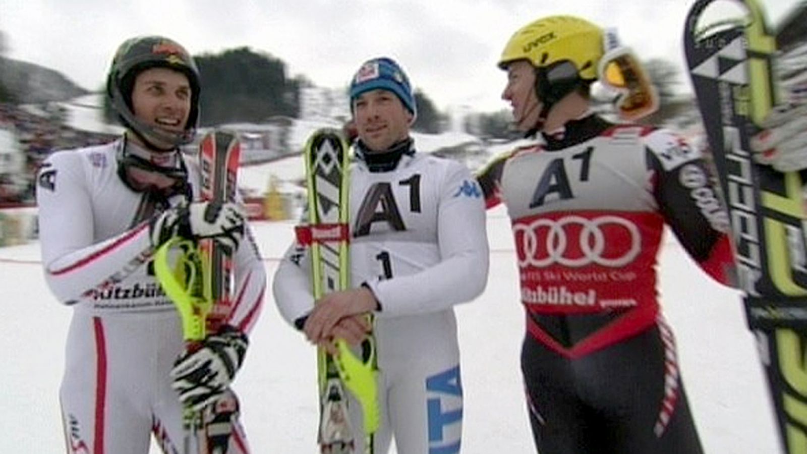 Mario Matt, Cristian Deville ja Ivica Kostelic.