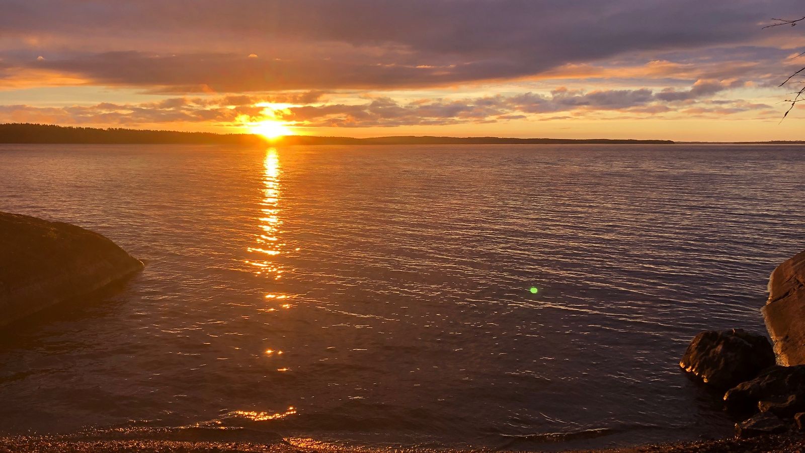 AOP järvi, ranta, vesi, auringonlasku