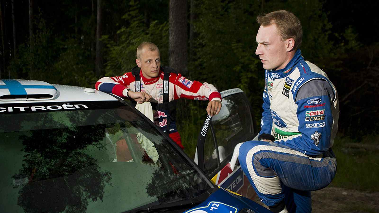 Mikko Hirvonen ja Jari-Matti Latvala.