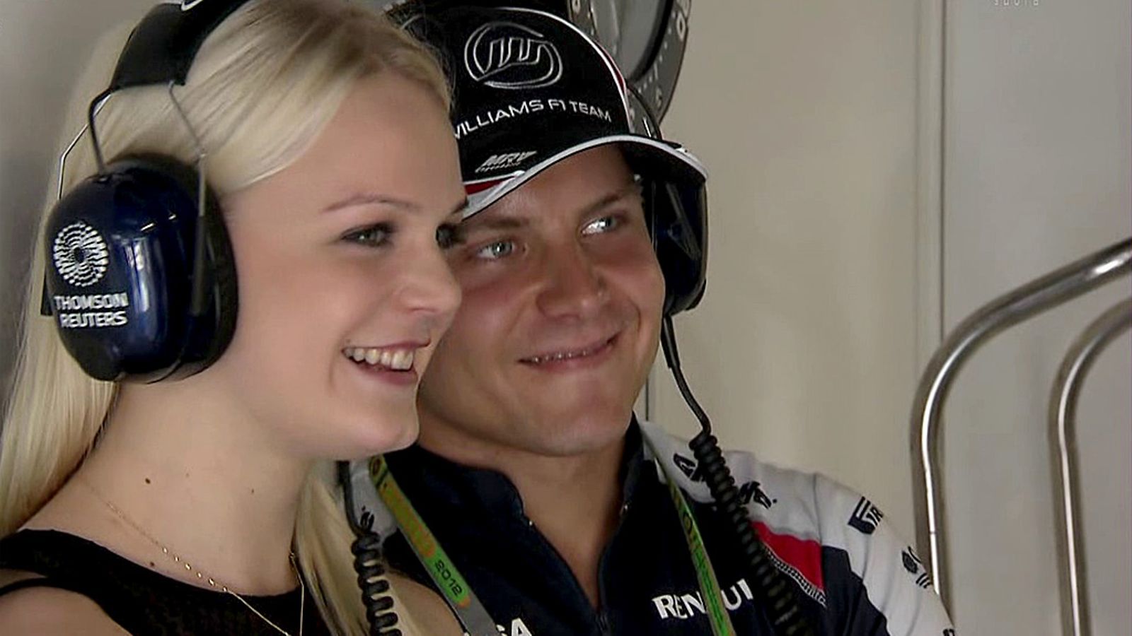 Emilia Pikkarainen ja Valtteri Bottas.