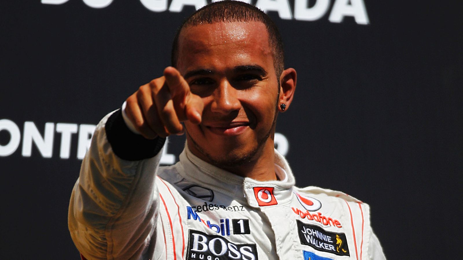 Lewis Hamilton Kanadan GP:n palkintopallilla