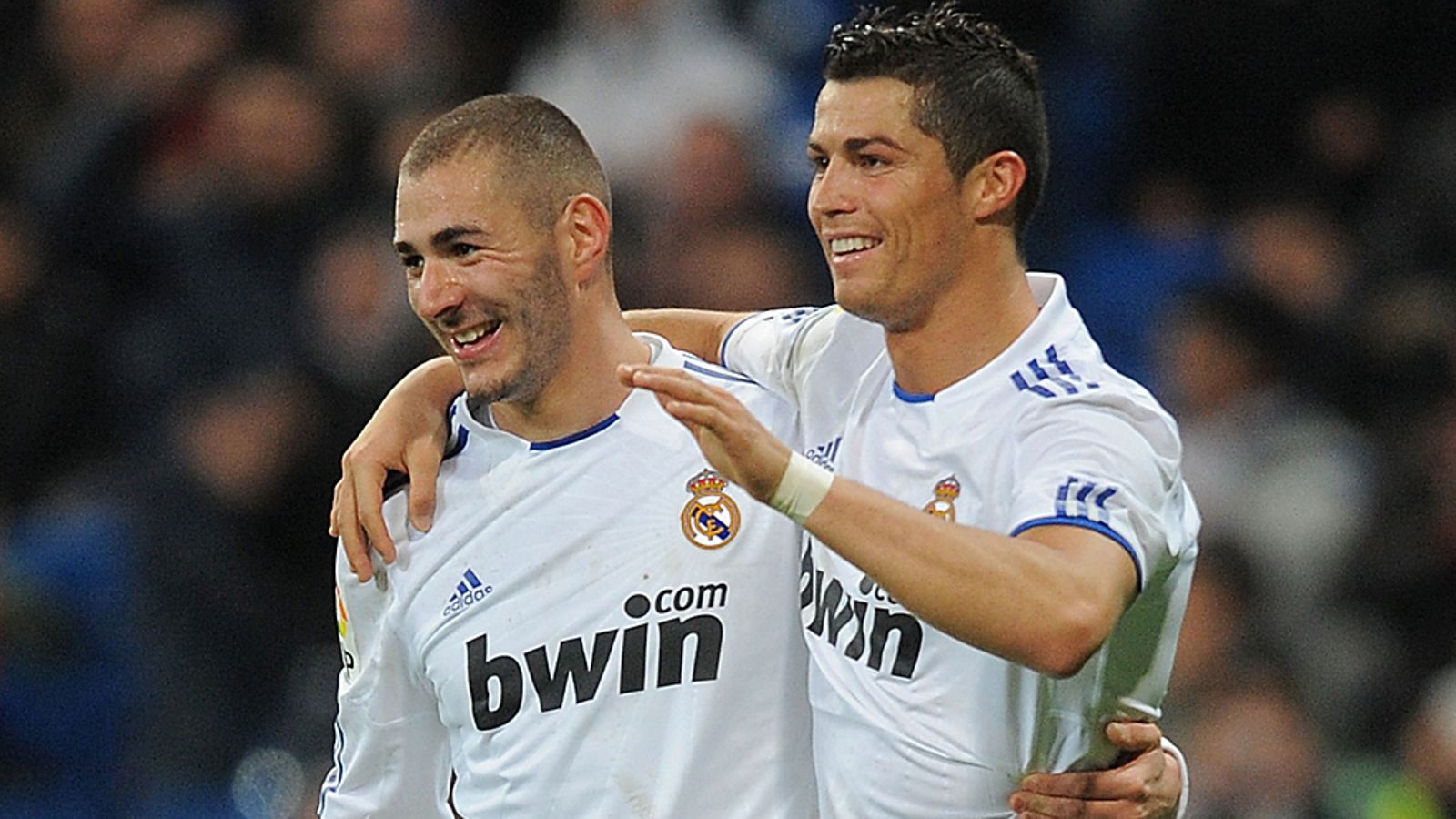 Real Madridin Karim Benzema ja Cristiano Ronaldo.