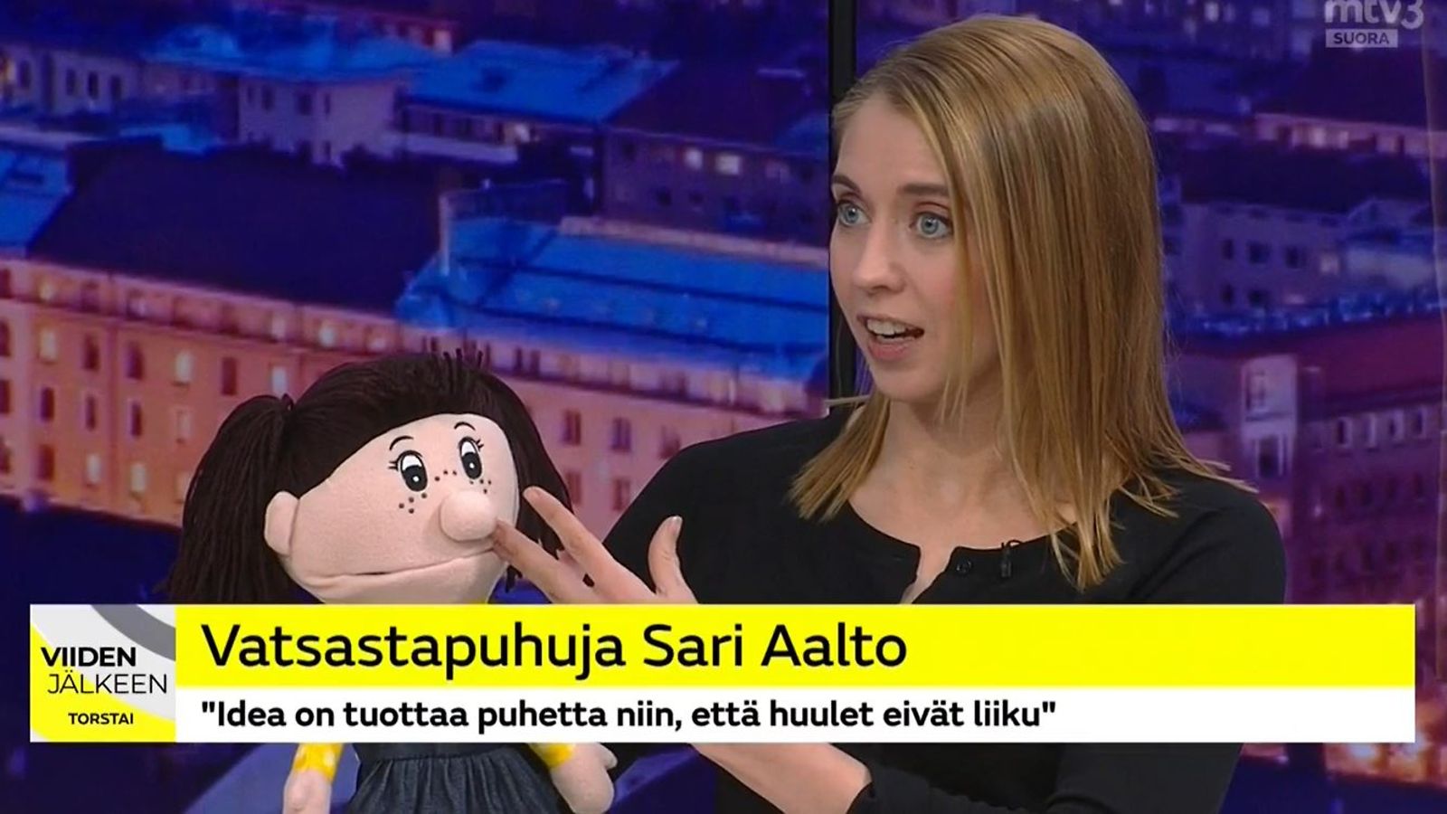 Oppiko Nina puhumaan vatsasta?