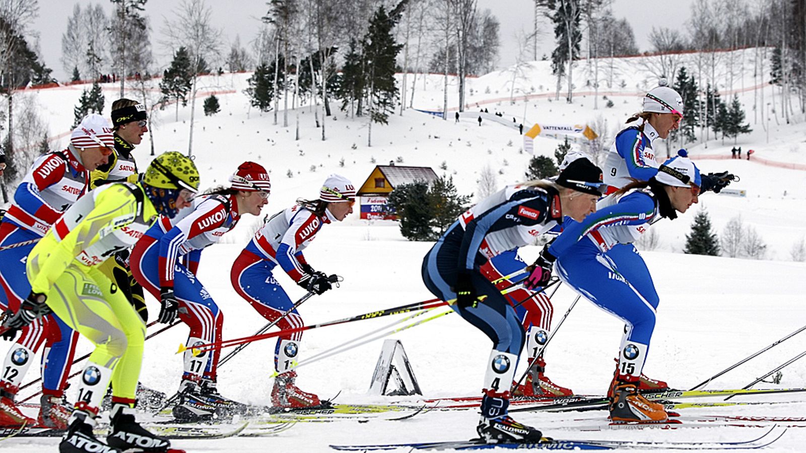 Maastohiihdon maailmancupia Rybinskin maisemissa 2011.