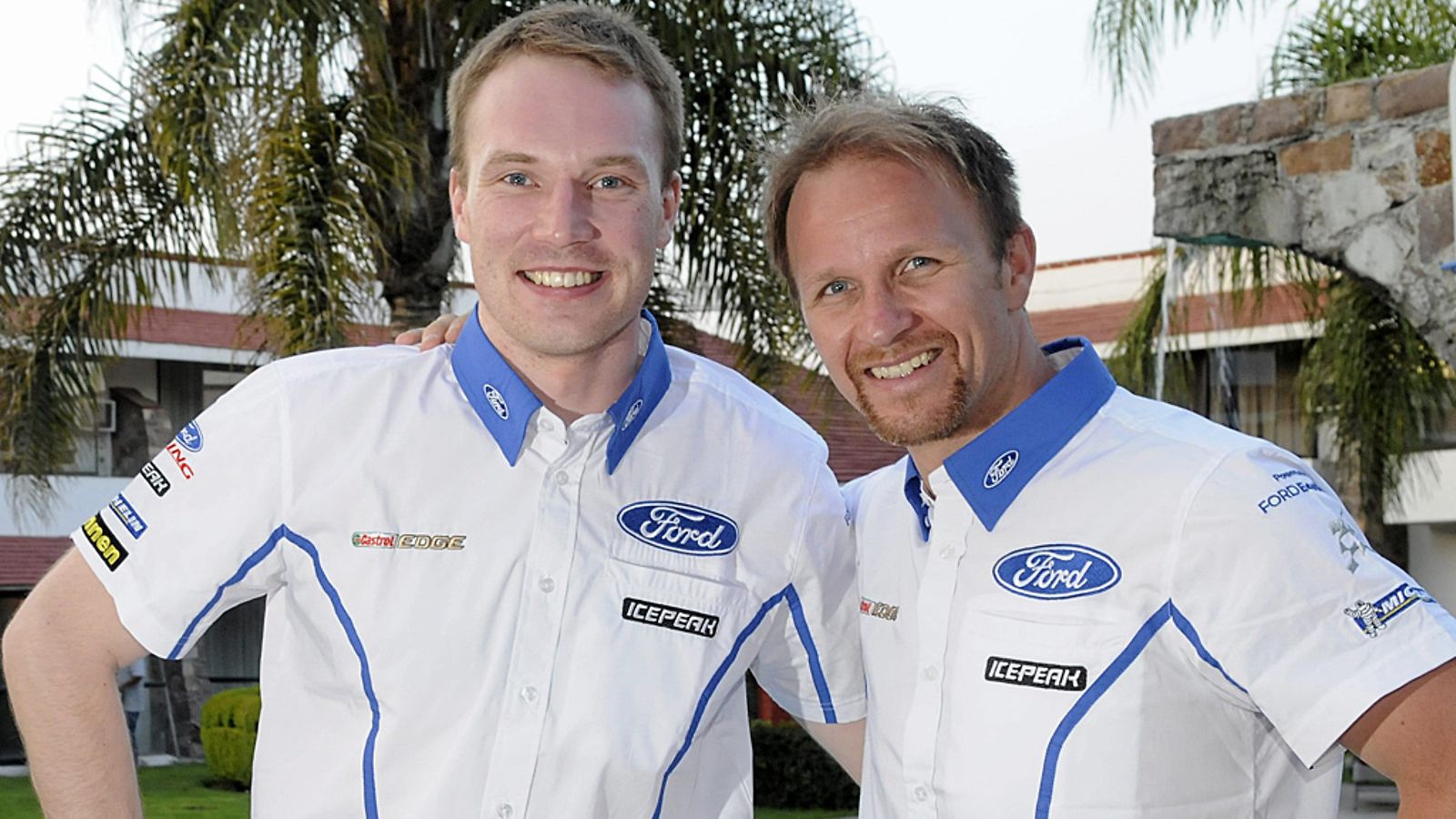 Ford-kuljettajat Jari-Matti Latvala ja Petter Solberg Meksikossa.
