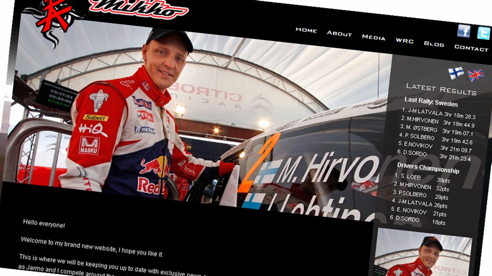 mikkohirvonen.comin uusi etusivu.