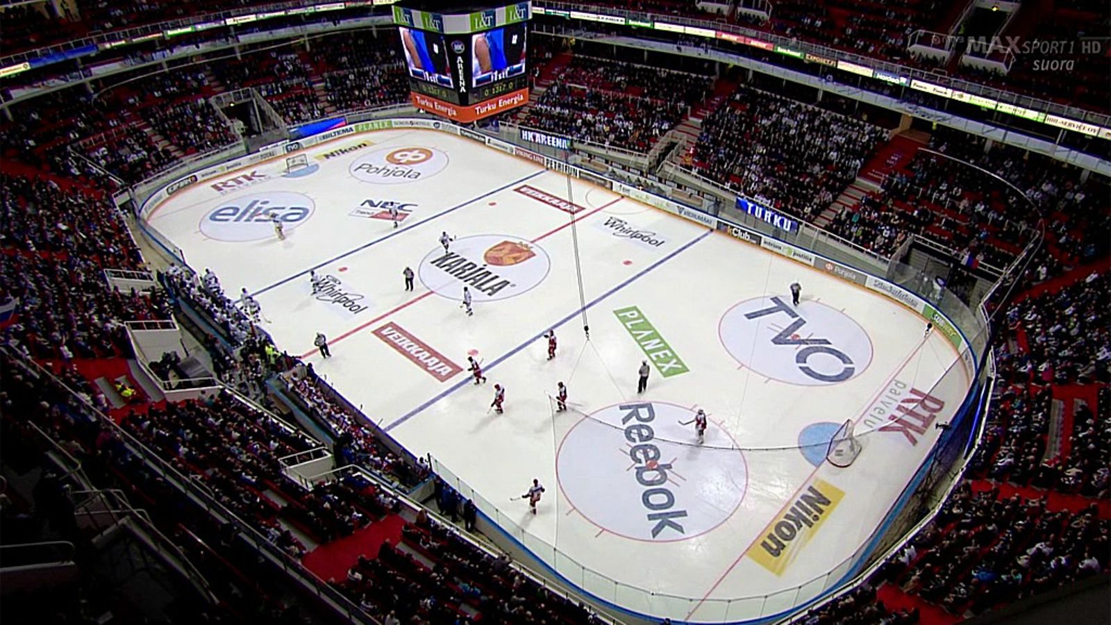 Turun HK Areena Suomi-Venäjä-ottelussa.