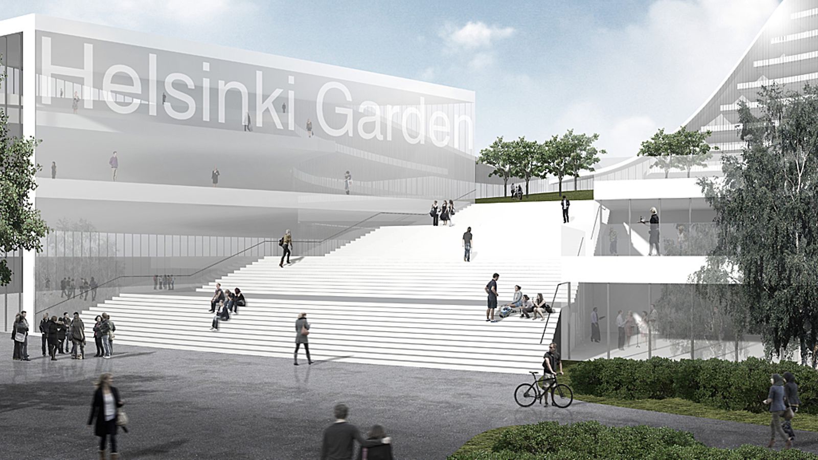Havainnekuva Helsinki Gardenin portaista.