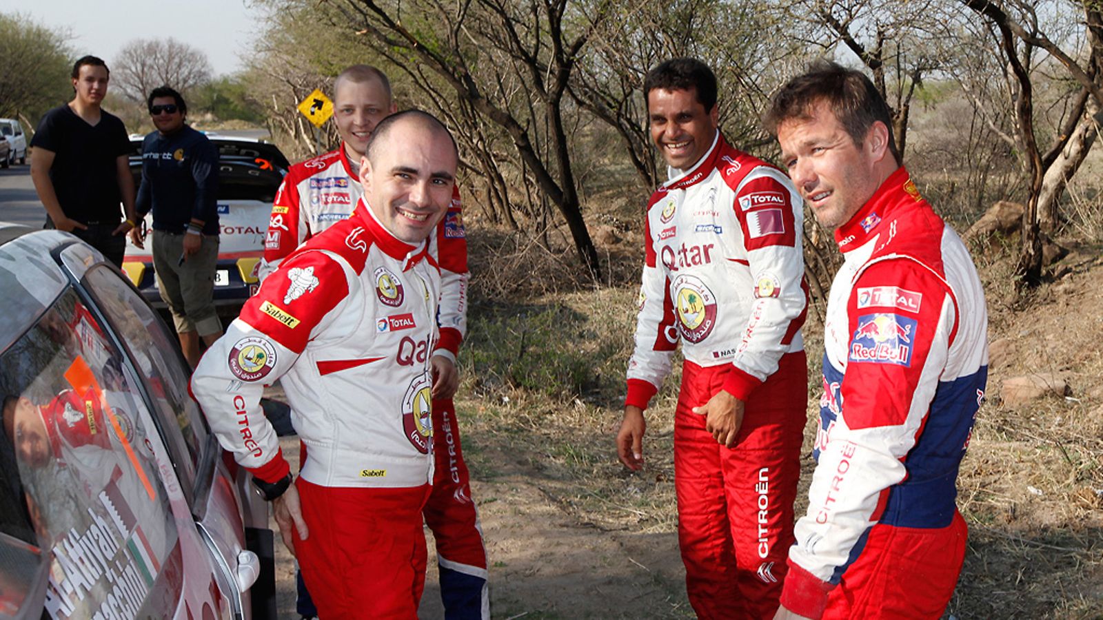 Nasser Al-Attiyah, Mikko Hirvonen ja Sebastien Loeb.