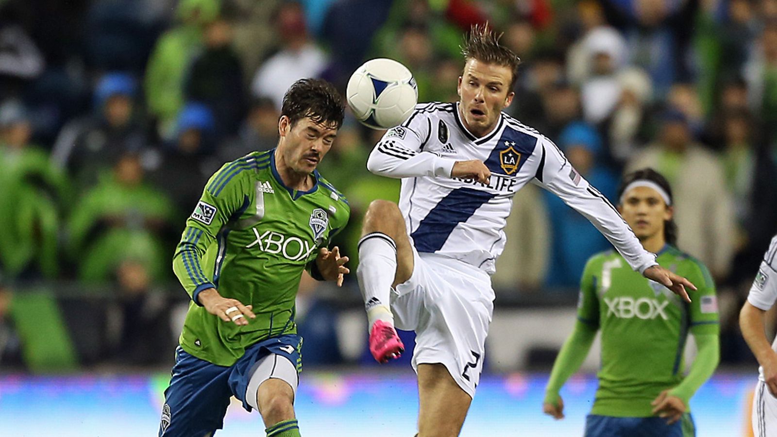 David Beckham vauhdissa MLS-liigassa.
