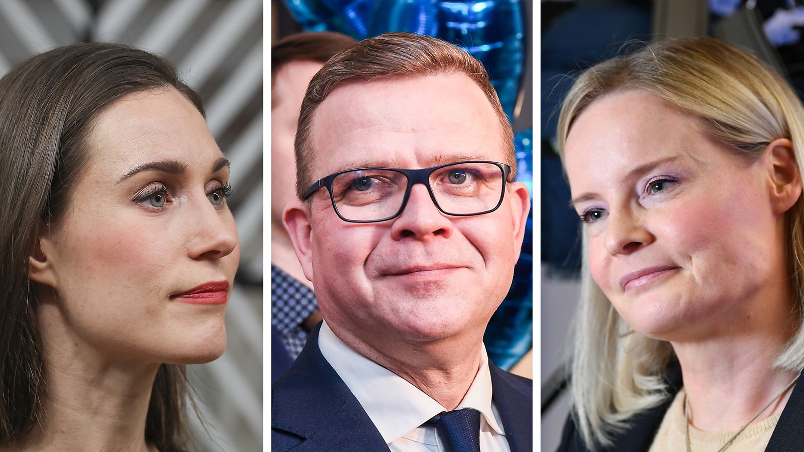 AOP Sanna Marin, Petteri Orpo, Riikka Purra