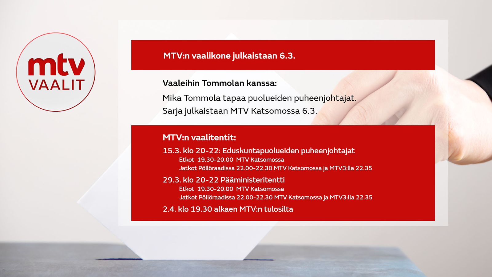 Eduskuntavaalit MTV:llä, vaakaversio