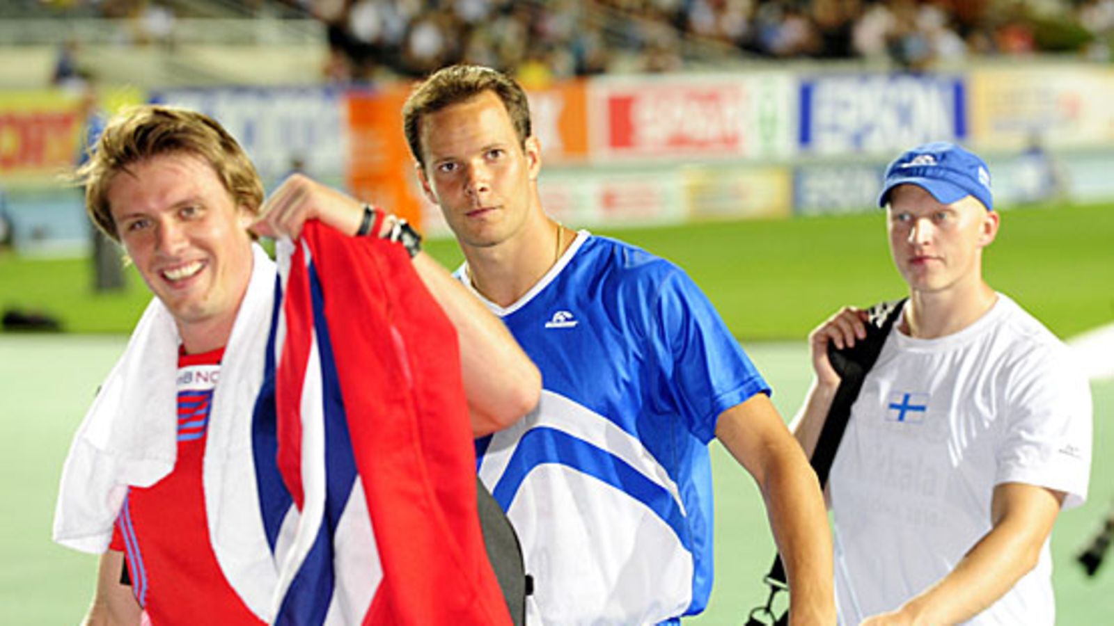 Andreas Thorkildsen, Tero Pitkämäki, Teemu Wirkkala, kuva:Lehtikuva/Heikki Saukkomaa