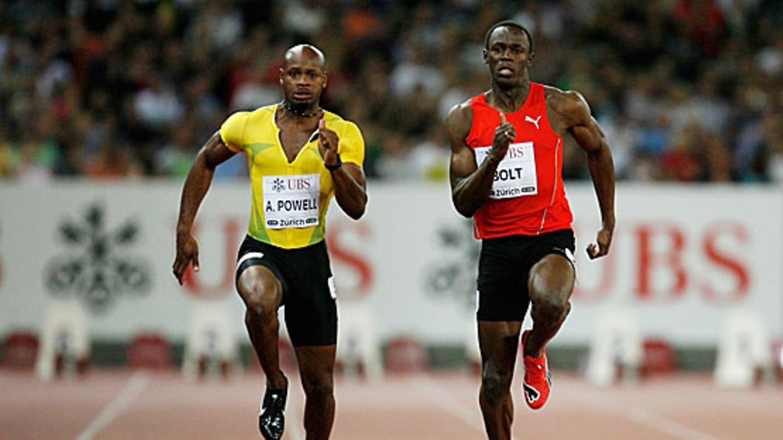 Asafa Powell ja Usain Bolt, kuva: Paul Gilham/Getty Images