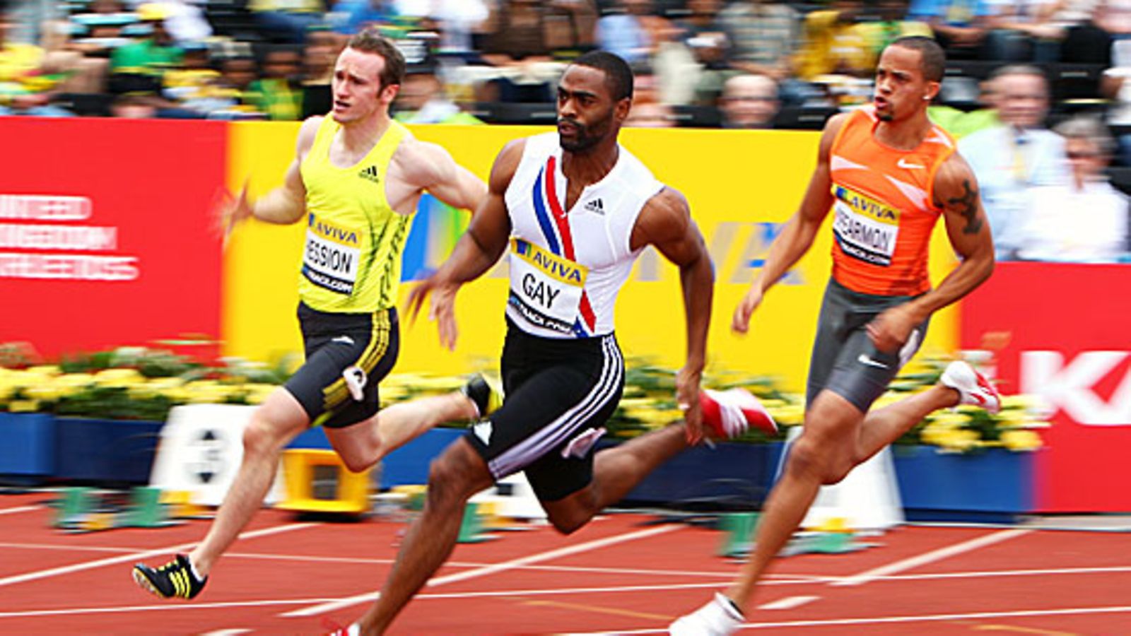 Tyson Gay Lontoon GP-kisoissa. Kuva: Michael Steele/EPA.