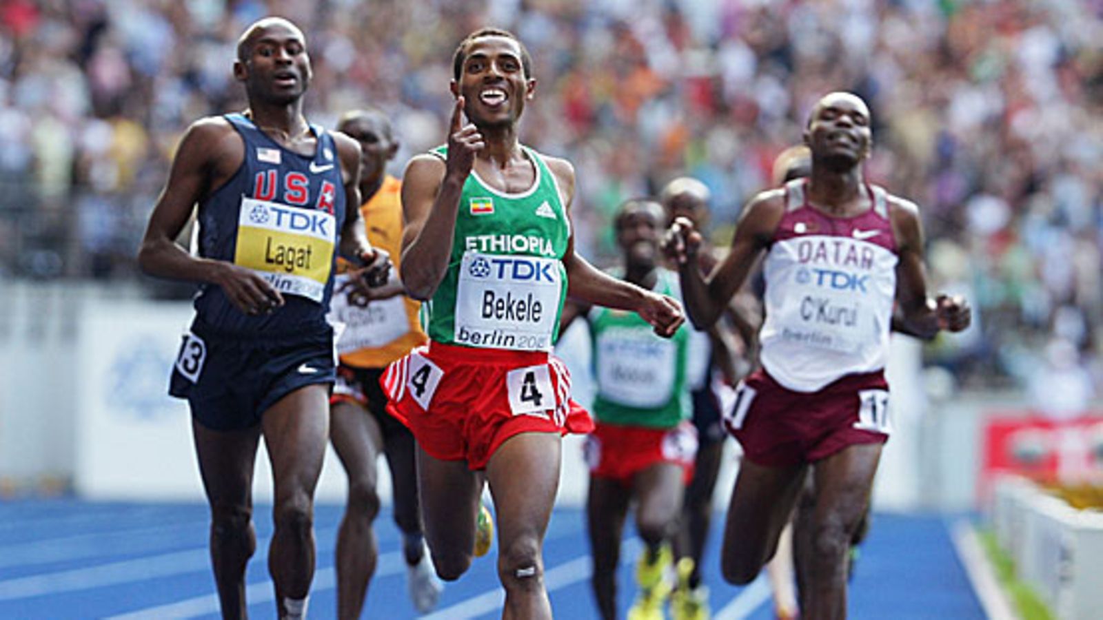 Bernard Lagat, Kenenisa Bekele, James Kwalia C'Kurui, kuva:Getty/Mark Dadswell