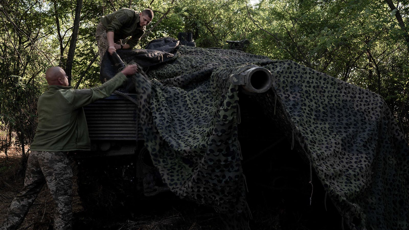 Leopard 2 -taistelupanssarivaunu Länsi-Zaporizhzhjan alueella 16. syyskuuta.