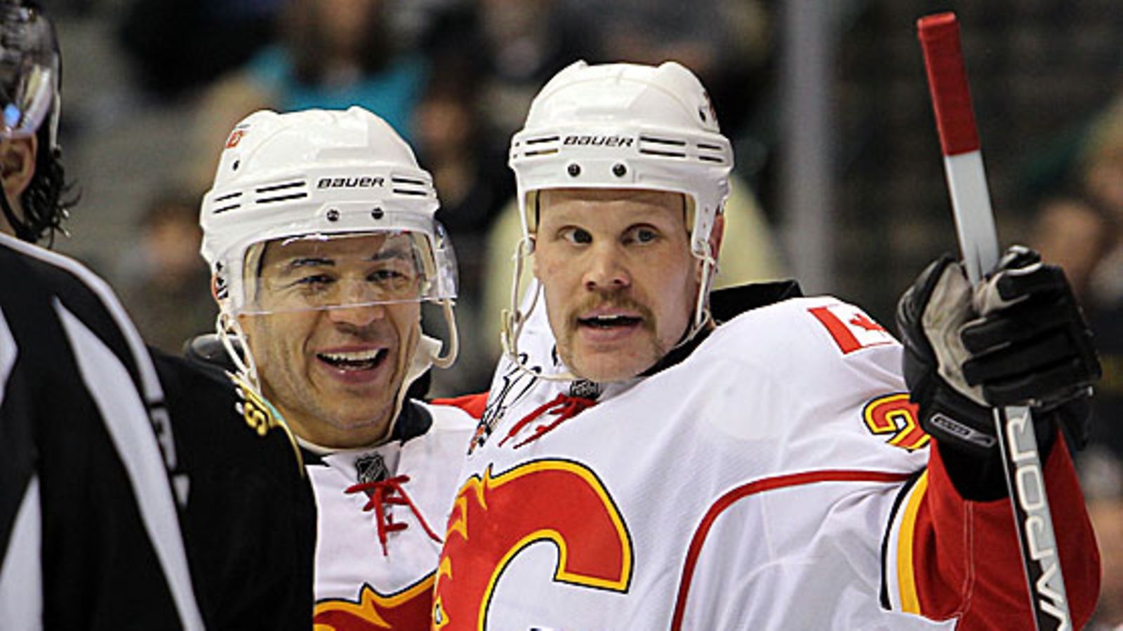 Olli Jokinen ja Jarome Iginla, kuva: Ronald Martinez/Getty Images