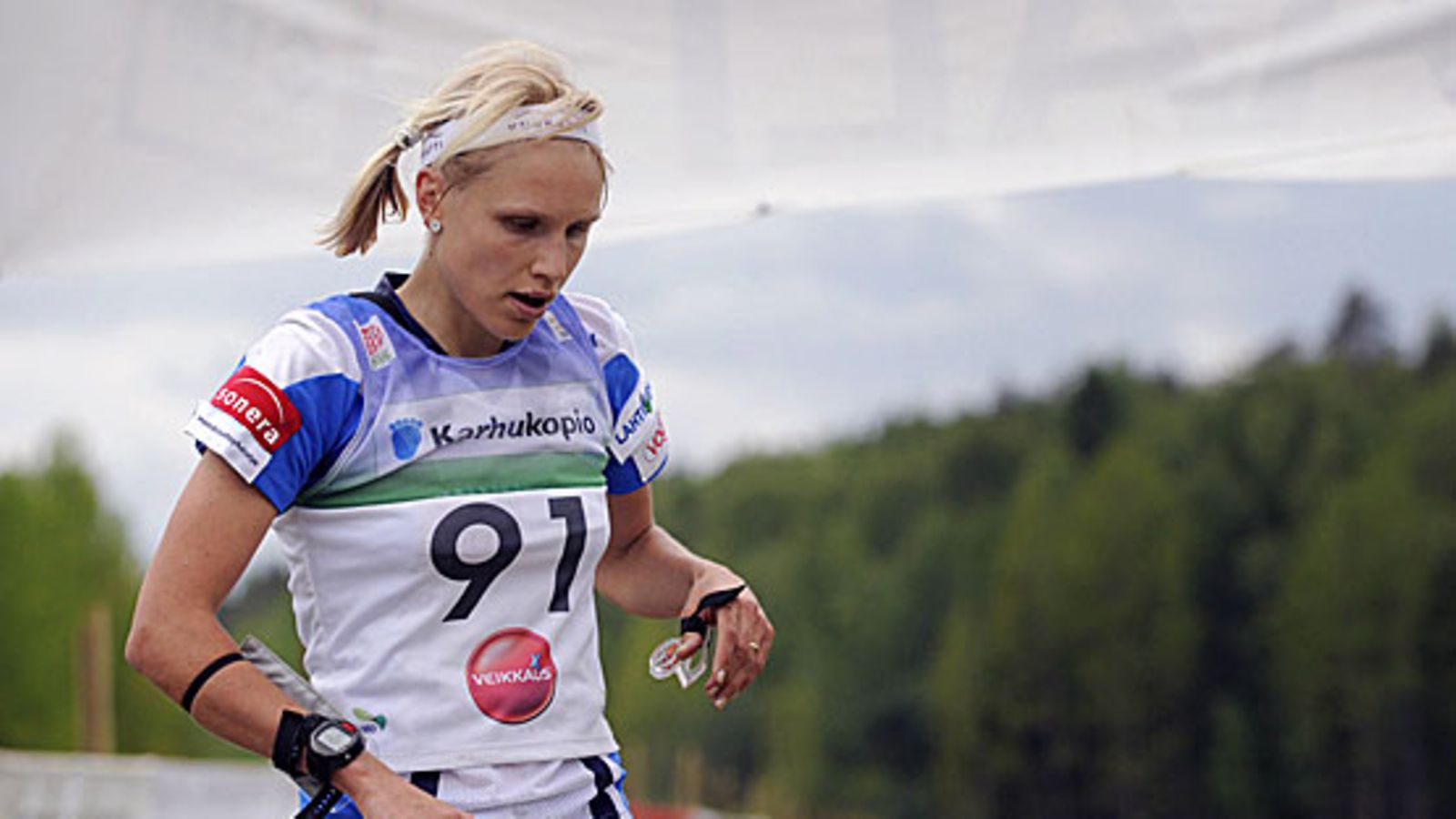 Minna Kauppi PM-rasteilla. Kuva: Sami Kilpiö/LEHTIKUVA.