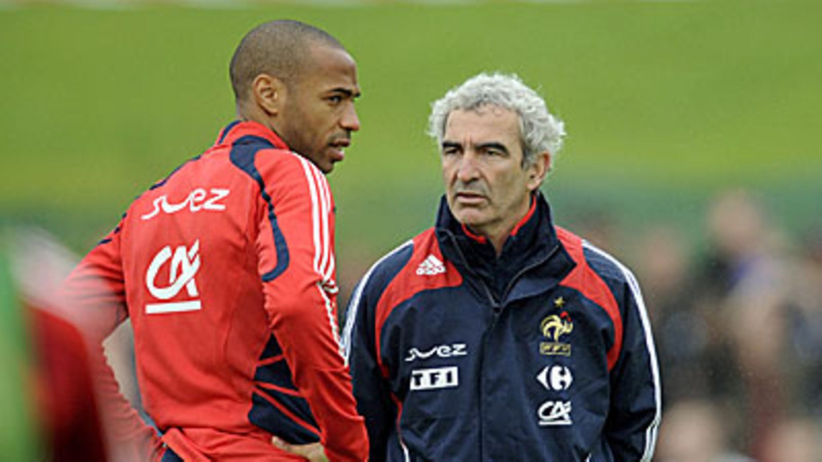 Thierry Henry ja Raymond Domenech, kuva: EPA/DOMINIC FAVRE