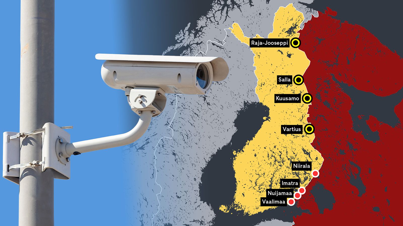 Rajavartiolaitos pimensi itärajan kelikamerat