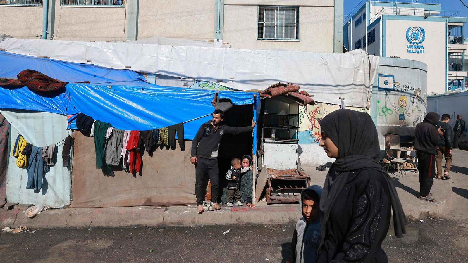 LK 130324 UNRWA:n koulu Rafahin pakolaisleirillä Etelä-Gazan kaistalla 26. helmikuuta 2024