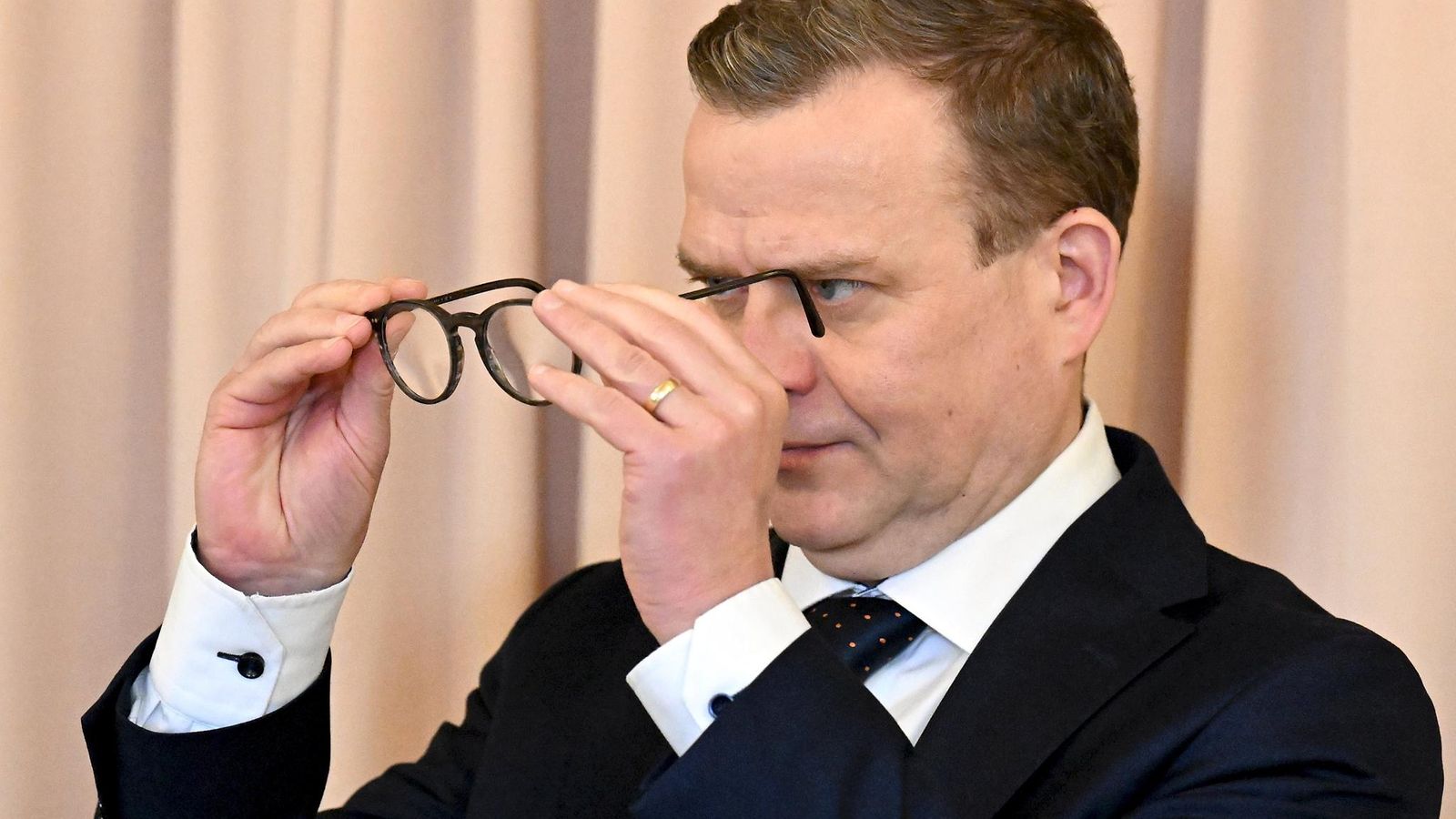 Kokoomuksen puheenjohtaja, pääministeri Petteri Orpo huhtikuussa.