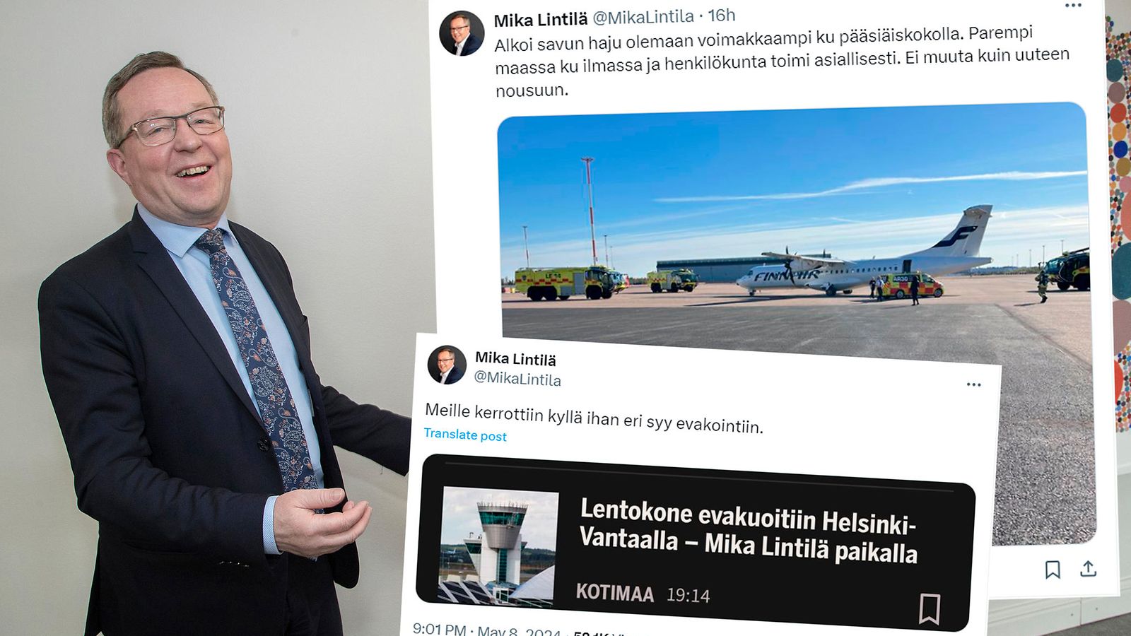 Mika Lintilä lentokone