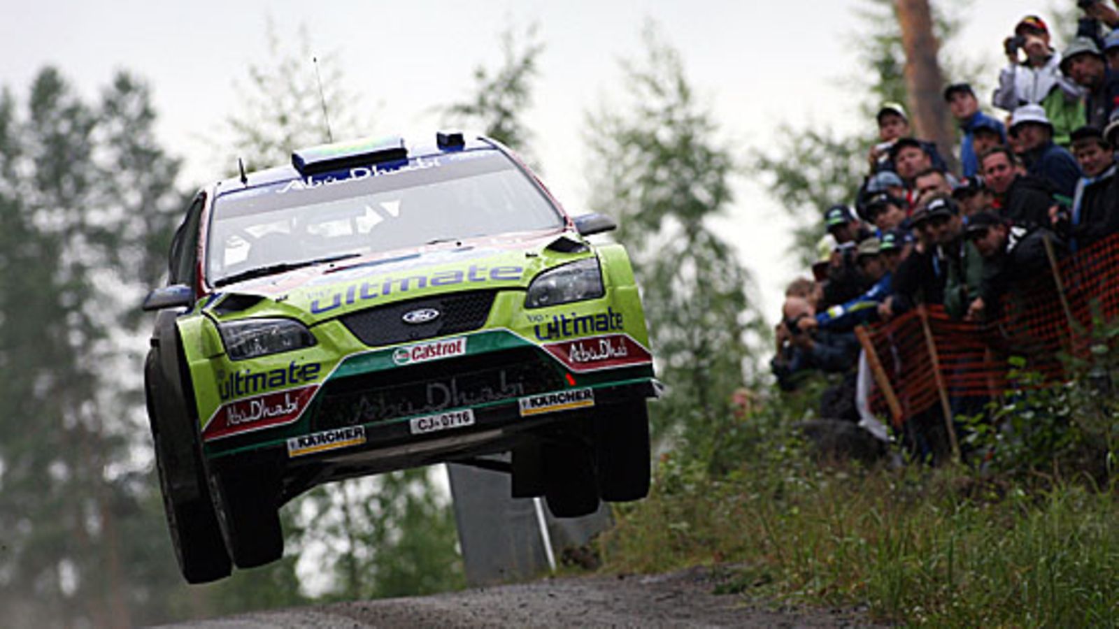 Mikko Hirvonen Jyväskylän soralla 2008. Kuva: Reporter Images/GETTY.